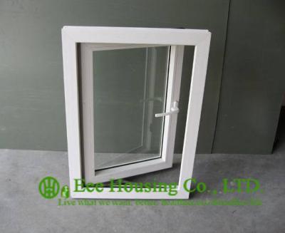 China Single Tempered and Clear Glass UPVC Casement Windows, Single Unit With Mosquito Screen for sale