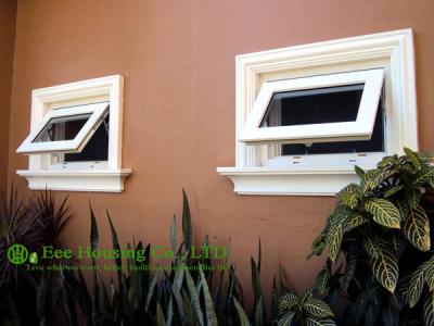 China Double glazing Upvc windows,awning windows, PVC top hung window for sale