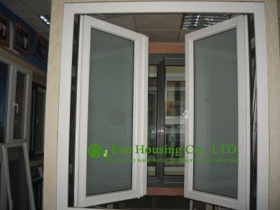 China Frosted Glass White UPVC Casement Window For Apartment, Energy saving and Eco-friendly for sale