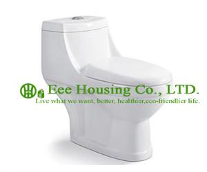 China Wc Toilet With Dual Flush Ceramic One Piece , Gravity Flushing Elongated Wall Mount Toilet Bowl for sale