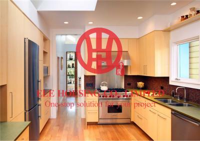 China Customized Modern Laminated Wood Grain Color Kitchen Cabinet with Excellent Design and Quality for sale