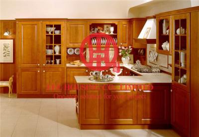 China Modern Elegant Solid Wood Kitchen Cabinet with Excellent Design and Quality for sale