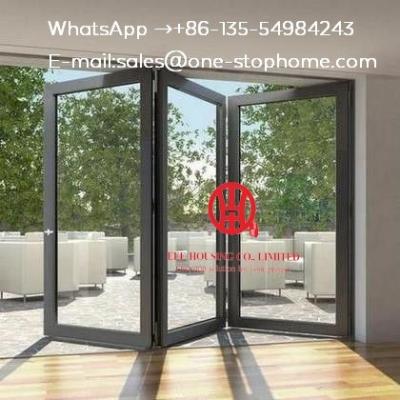 China Glass panel,Waterproof veranda double glazing aluminum bi folding door,folding aluminum door partition for sale