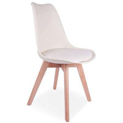 China Home Furniture Cadeira Soild Convertible Beech Wood Chairs Silla Comedor Polypropylene Pp Pu Diner Tulip Cafe Plastic Dining Chair for sale