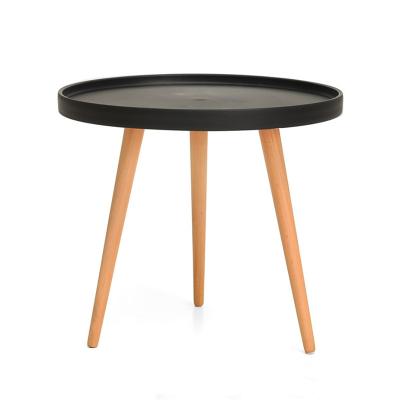 China Factory sale modern (height) coffee table small round table wooden legs adjustable colorful waterproof dining table for sale