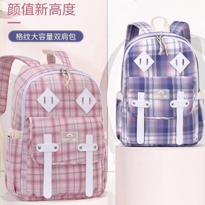 China 2021 anti-theft hot selling plaid teenager backpack new high school students mochilas escolares school bags for sale