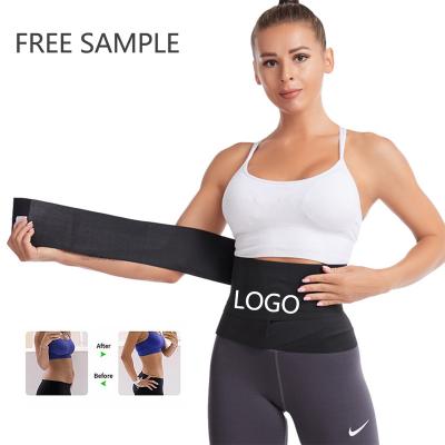 China Breathable Logo Bandage Wrap Custom Waist Trainer Women Fitness Waist Trainer Invisible Slimming Wrap for sale