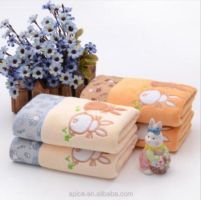 China QUICK DRY High Quality Organic Microfiber Embroider Rabbit Bath Towel for sale