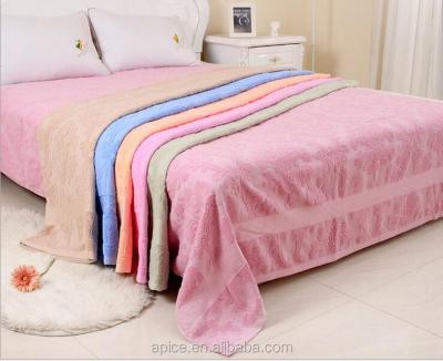 China Disposable 100% Cotton Solid Color Terry Blanket for sale