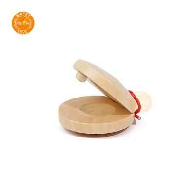 China Toy Hot Selling Wood Kids Educational Castanets,Orff Music Castanets Musical Instrument Wooden Snubber Castanets for sale