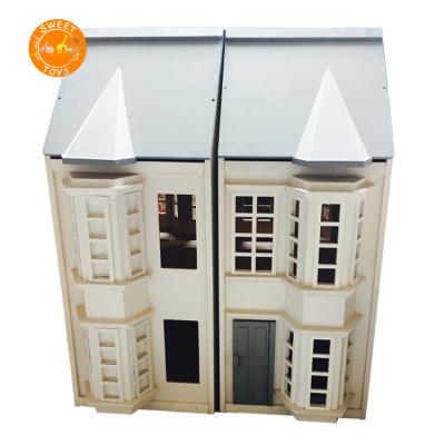 China DIY TOY Kids Wooden Doll House Miniature Wooden Classic Doll House Wooden Toy Dollhouse for sale