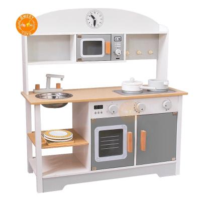 China Toy Japanese Style Wooden Model Kitchen Play Set For Children Pretend Modern Role Play Toy Kitchen Play Set Toy for sale