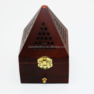 China Chinese Hot Sale Pyramid Design Wooden Incense Censer for sale