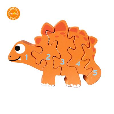 China Cartoon Toy Baby Educational Toys Wooden Toys 2cm Thickness Wooden Block Toy Animal Puzzle For Children Gifts for sale