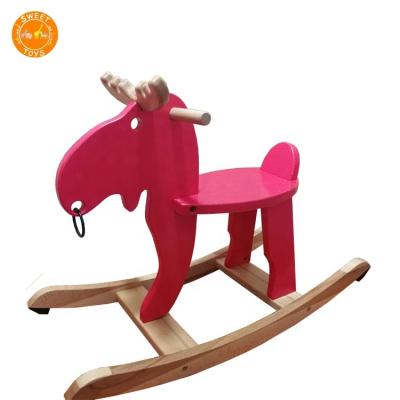 China Ride on Rocking Horse Toy Wooden Vintage Retro Classic Wooden Toys for Toddler Girls and Boys Horse for sale