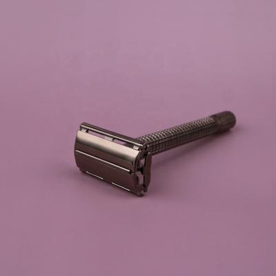 China Twin Handle Butterfly Metal Black Color Blade Safety Razor Open Twist To Open Safety Razor for sale