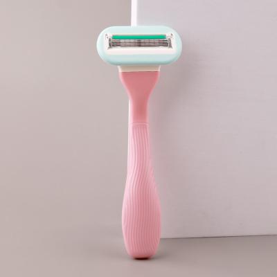 China Five Blade Girls Razor Pink Portable Shaving Razor For Women With Five Blade Razor for sale