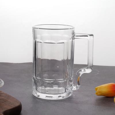 China Large-capacity wholesale English design beer glass mug brewage beer glass mugs clear tankard glass for bar restaurant use for sale