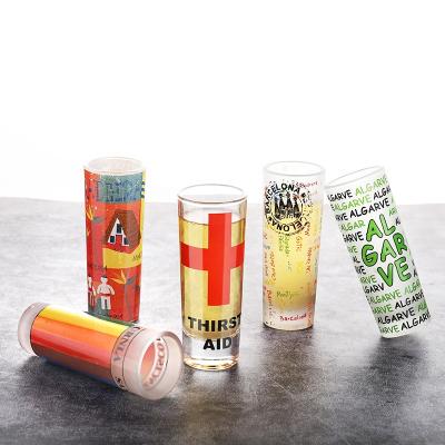 China New 70ml/1.5oz Bullet Shot Glasses 70ml/1.5oz High Quality Frosted Glass Shot Glass Promotional Classic/Postmodern Custom Logo for sale