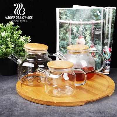 China 480ml Loose Leaf Tea Maker Borosilicate Glass Stocked Glass Teapot With Stovetop Safe And Customized Design for sale