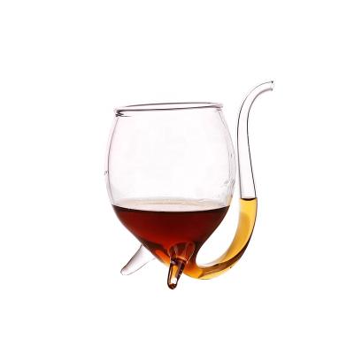 China 200ml Borosilicate Glass Hand Blown Glass Cups Hand Blown Glass Cups Wine Water Creative Custom Unique Single Wall Viable Creative Glass Tea Cup for sale