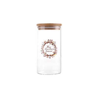 China Customized Clear Preservation Grade Storage Glass 23oz 430ml 880ml Freshness Logo Empty Home Goods Food Jars Glass With Bamboo Lid And Silicone Ring for sale