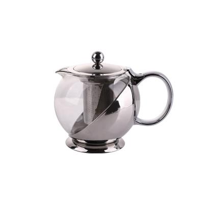 China Hot Sale Wholesale 1300ml Borosilicate Glass Teapot Minimalist with Stainless Steel Accessories Filter and Handle for Home Restaurant for sale