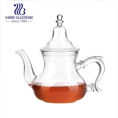 China Fancy Stocked Moroccan Teapot 900ml 1L Handblown Glass Custom Made Islamic Arabic Teapot Clear Elegant Fairy Funky Exotic Custom From Morocco for sale