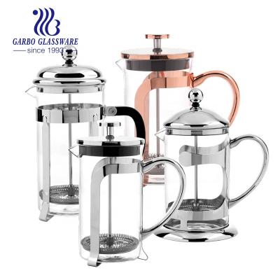 China 1000ml Asian Zen Borosilicate Glass Teapot Pyrex Glass Hot Water Jug with Stainless Steel Cover and Handle Coffee Maker Hot Selling Glass Carafe for sale