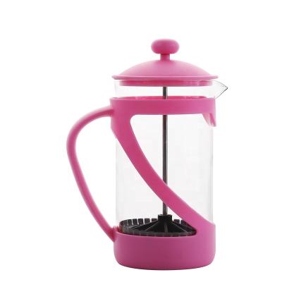 China Wholesale Minimalist Classic Borosilicate French Press Cheap Price 600ml Pyrex Glass Teapot Hot Coffee Maker With PP Cover And Handle for sale