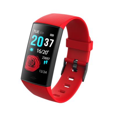 China MP3 Playback Blood Pressure Full Silicone Android Sports Wristband Bracelet Touch Screen Noise Smart Watch Phone Without Camera for sale