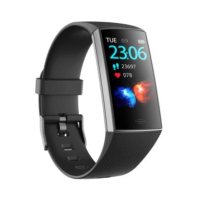 China MP3 Playback Blood Pressure Full Silicone Android Sports Wristband Bracelet Touch Screen Noise Smart Watch Phone Without Camera for sale