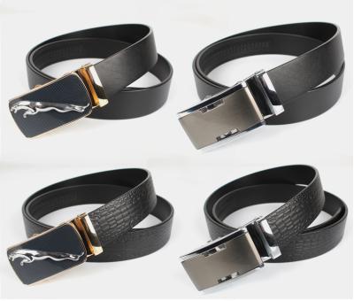 China Custom Made Business Factory Price Automatic Buckle Men Whip Genuine Leather Belt for sale