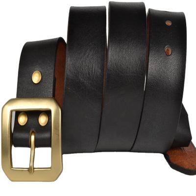 China High Strength Fashionable Men's Needle Style Leather Belt Top Layer Cowhide Pin Buckle Belt for sale