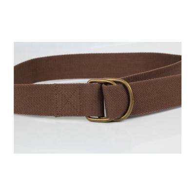 China Canvas fabric belt fashion high strength custom made belts for ladies double D clip belt buckle cowboy for sale