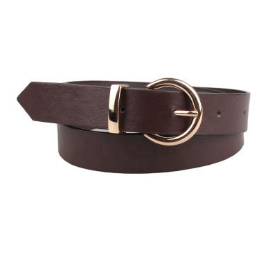 China COW LEATHER women PU leather belt for jeans pants fashion PU belt with alloy buckle for sale