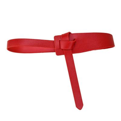 China New Design Eco-Friendly Single Belt Belt Ditch Women Irregular Buckle Knot Belt PU Slimming Waistband for sale