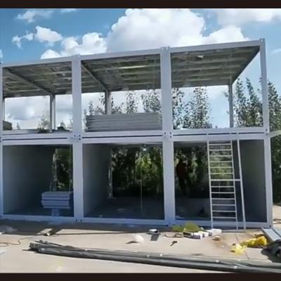 China Modern Design Style Light Steel Villa Flat Pack Container House With 50 Years Life Span And Rock Wool Insulation for sale