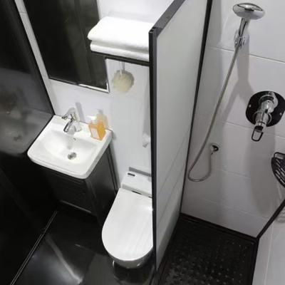 China Gravity Flush Close Coupled Integrated Bathroom With Dual Flush System Prefab Toilet And Shower for sale