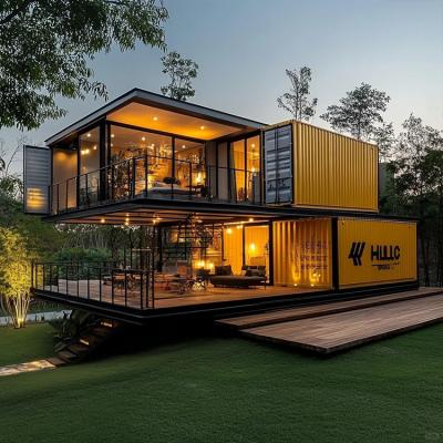 China Insulation Bright Steel Flat Bar Villa Container House Customized 40 Feet Container House for sale