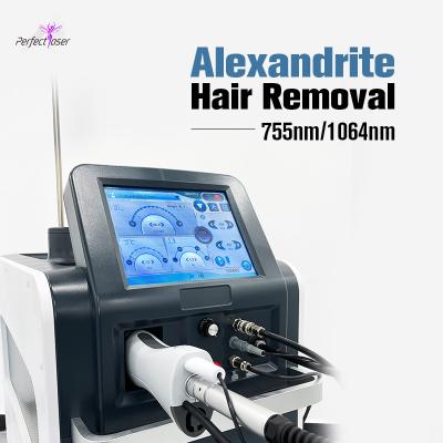 China Long Pulse Nd Yag Laser Hair Removal Machine Alexandrite 755nm 1064nm for sale