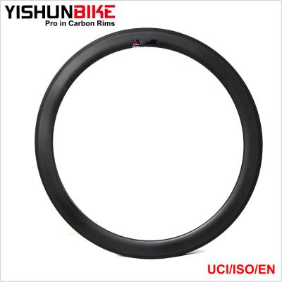 China 2017 YISHUNBIKE 700C 50mm U Shape Carbon Tubular Wide Carbon Rims 25mm Width Road Carbon Bike Rims for sale