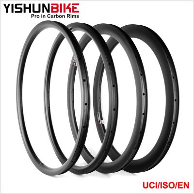 China 2018 yishunbike carbon rims 44mm asymmetric anvil WTD4C-TLR disc brake bicycle china factory offset tubeless road DISC for sale