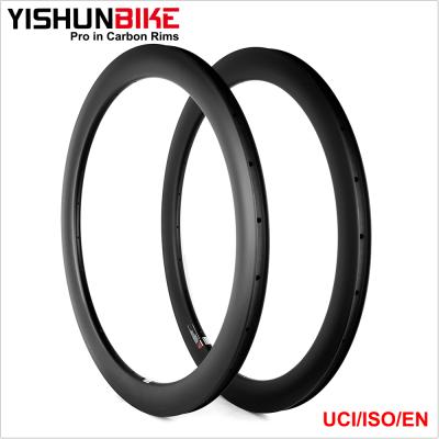 China 2018 YISHUNBIKE Carbon OEM Factory! 700C road/cx asymmetric carbon disc brake rims 55mm anvil-tlr WTD5C-TLR DISC for sale