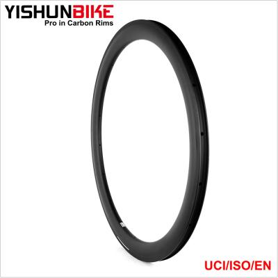 China Road Bicycle Carbon Rims YISHUN 700c Bike 50mm Anvil 545mm ERD Racing Carbon Rims On The Road 16-32h 255TG Outer Rim WU5C-TLR-255TG Flat Brake Basalt for sale