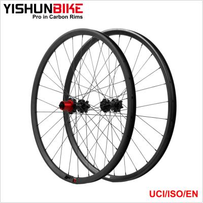 China 2018 YISHUNBIKE carbon handbuild wheelset 29er 37mm width AM mountain bike wheelset carbon mtb wheels XXR29-37S-AM for sale