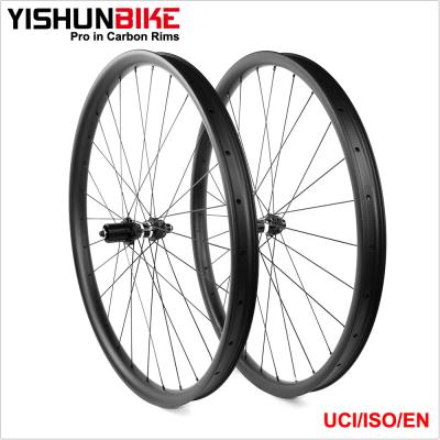 China YISHUNBIKE Asymmetric Carbon MTB Wheels Bike Plus Offset 27.5/650b Rims Wheelset 350-27.5-42S-PLUS for sale