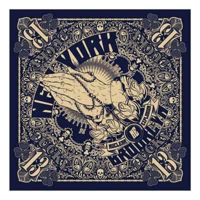 China DecorateÂ   Customized West Coast Navy Blue Paisley Bandit Bandana Harley Motorcycle Square Scarf Large Face Towel Scarf for sale