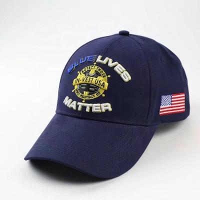 China JOINT High Quality Custom Gifts and Souvenir Baseball Caps Blue Lives Matter Promotional Twill Mens Cotton Hats Sports Gift Dad Hats for sale