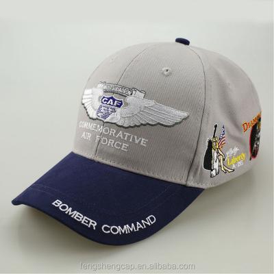 China JOINT High Quality Pure Two Tone Flat Badges Embroidery Cotton Air Force Air Force Caf OEM Commemorative Baseball Hats for sale